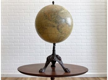 Antique J. Lebgue Paris French Terrestrial Globe