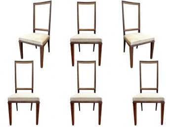 Louis XVI Style Dining Chairs With Inlaid Marquetry - Set Of 6