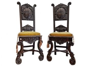 Possibly Italian Renaissance Chairs - A Pair (2 Of 2)