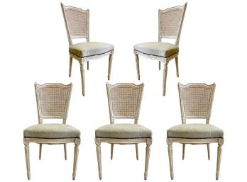 French Louis XVI Dining Chairs With Caned Backs - Set Of 5