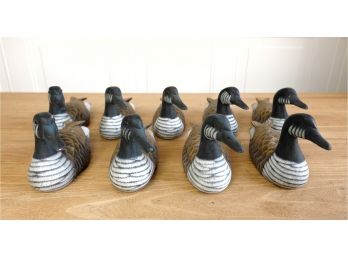 Nine  Hand Crafted Waterfowl Decoys