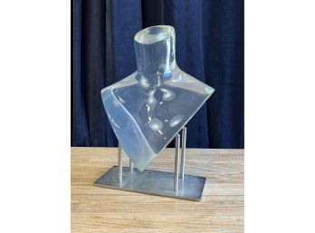 Heavy Free Standing Lucite Bust On Metal Stand Made By Silvestri 3 Of 3