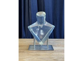 Heavy Free Standing Lucite Bust On Metal Stand Made By Silvestri 1 Of 3