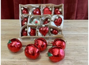 Vintage Ornaments - Hearts And Apples