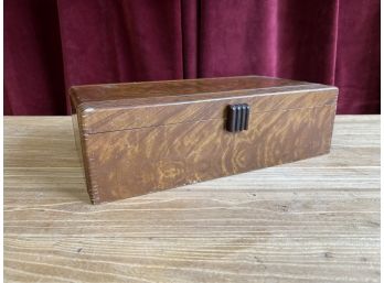 Nice Wood Box With Green Inside And Mirror