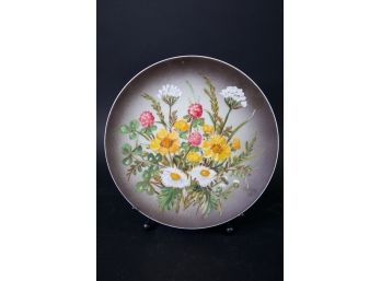 Set Of 9 Weihnachtsschale Hand Painted Botanical / Floral 'christmas' Plates Artist Signed