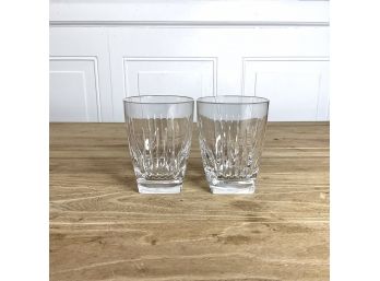 Pair Of Waterford Fluted Crystal Rocks Glasses