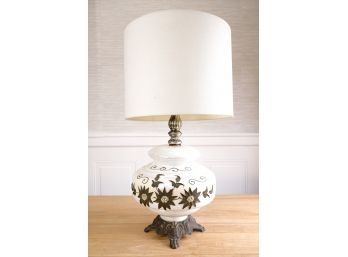 Oversized Vintage Lamp With Opalescent Finish