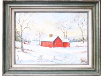 Original Signed Oil Painting 'Winter Scene'