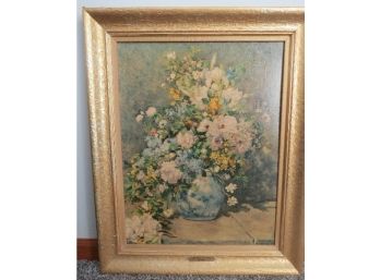 Renoir Print - Vase Of Flowers Mid-Century Reproduction