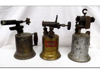 Burnin' Down The House! Three Vintage Brass Industrial Torches