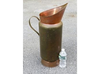 Large 24' High Brass & Copper Pitcher