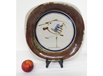 Large Sized Dansk International Designs Crane Or Heron Stoneware Serving Platter/charger