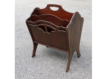 Wooden MCM Magazine Rack By Butler