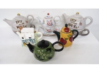 Teapot Lot Of 6 - Including 3 Self Contained Teapot/mug Combos!