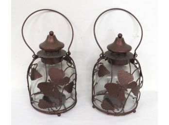 Copper Finish Tea Light Butterfly Candle Shades - Great For Outdoor On The Deck, Gazebo, Etc...