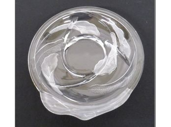 Gorgeous Summer Entertaining Crystal Glass Tray, Discontinued Pattern Cala Lily By Crystal Clear Industries