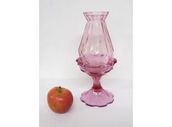 2 Part Amethyst/pink Oil Lamp Style Tea Light Candle & Candle Stick