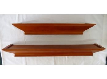 Two Piece Set Of Wooden Floating Shelves