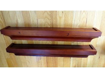 A Pair Of 30' Wooden Floating Shelves