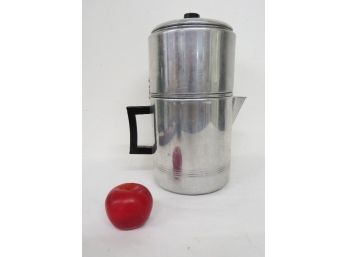 Vintage And Rather Large All Aluminum Drip-O-Lator 2 Part Coffee Pot