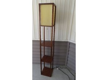 Danish Modern Boxy Style Floor Lamp W/shelving - 63' Tall, 10.5' Square