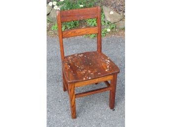 Pint Sized Oak Childs Chair C.1900's Era