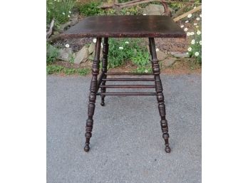 Victorian Stick & Ball Style Open Rung Side Table Or Parlor Table