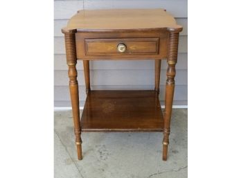 Hitchcock Signed End Table Or Side Table With Drawer
