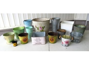 Metal Potting Planters Of All Kinds & Colors