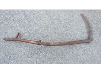 Antique Hay Or Brush Scythe, Unusual One A Bit Shorter, A Bit Fatter, Much More Dangerous