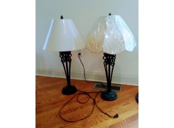 Two Table Lamps With Shades