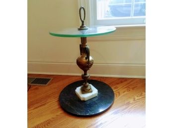 Marble Base Victorian Glass Top Table