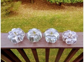 Four Vintage Clear Murano Glass Candle Holders