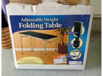 Adjustable Height Folding Table - New
