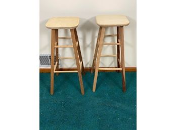 Square Seated Stool Lot Of 2
