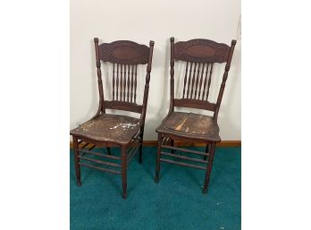 Wooden Side Chairs Lot Of 2