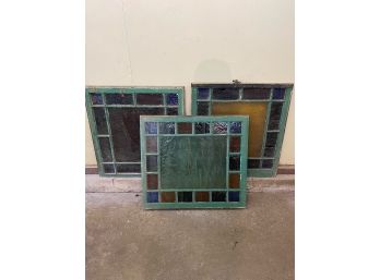 Stained Glass Window Lot Of 3