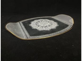Doily Decorated Glass Tray