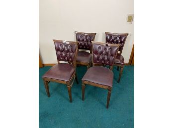 Maroon Cushioned Side Chairs