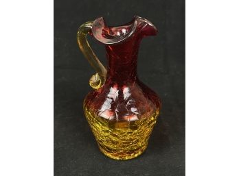 Yellow And Red Glass Pourer