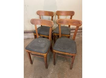 Black Cushioned Dining Chairs Lot Of 4