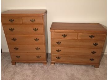 Hardwood Bedroom Set With Two Dressers (Click On Photo For Full Description And More Photos)