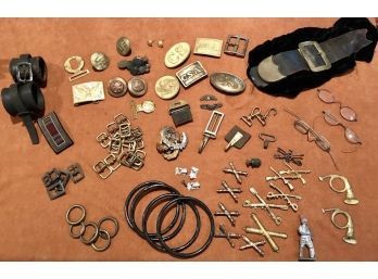 Military Buckles, Buttons, Cuffs, Pins, Badges