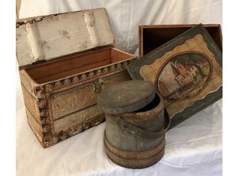 Decorative Boxes And Wooden Shaker Bucket