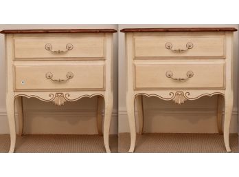 Pair Of Ethan Allen Country French Wheatback End Tables