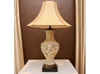 Chinese Carved Ceramic Table Lamp