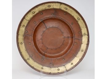 Very Large Copper And Brass Decorative Wall Hanging Plate