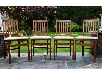 Four Stakmore & Co. Folding Wood Chairs