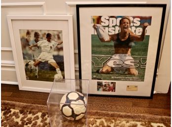 Brandi Chastain Autographed Soccer Ball + Sports Illustrated Cover